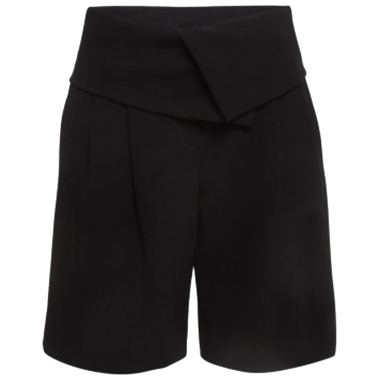 Max Mara Pantaloncini neri in crepe a vita alta M in vendita