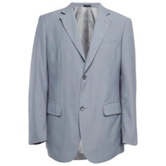 Ermenegildo Zegna Blazer croisé en laine rayée M.