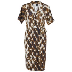 Just Cavalli - Vestito a portafoglio in jersey stampato marrone S