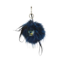 Colgante de bolso cubo monstruo de piel y piel de zorro con estampado de confeti multicolor de Fendi