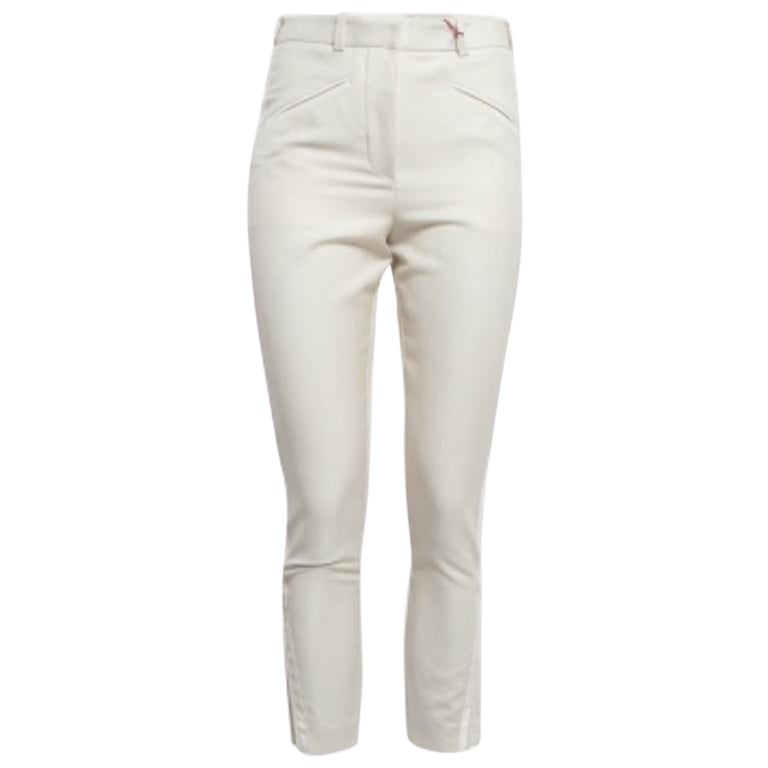 Stella McCartney Creme Seitenstreifen Wolle Mischung formale Hose S