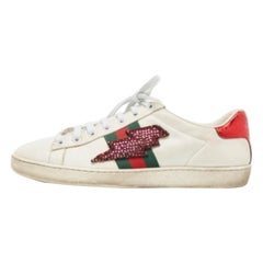 Gucci Sneakers Ace in pelle bianca e pelle di serpente misura 38