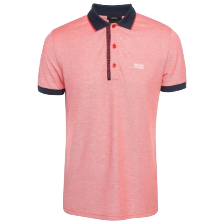 Hugo Boss - Maglietta Polo in cotone Pima rosa L. in vendita