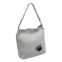 Kate Spade Borsa a secchiello Libby di Atlantic Avenue in pelle grigia con applicazioni floreali