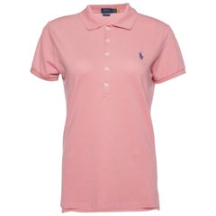 Polo Ralph Lauren Pink Cotton Pique Slim Fit Polo T-Shirt M.