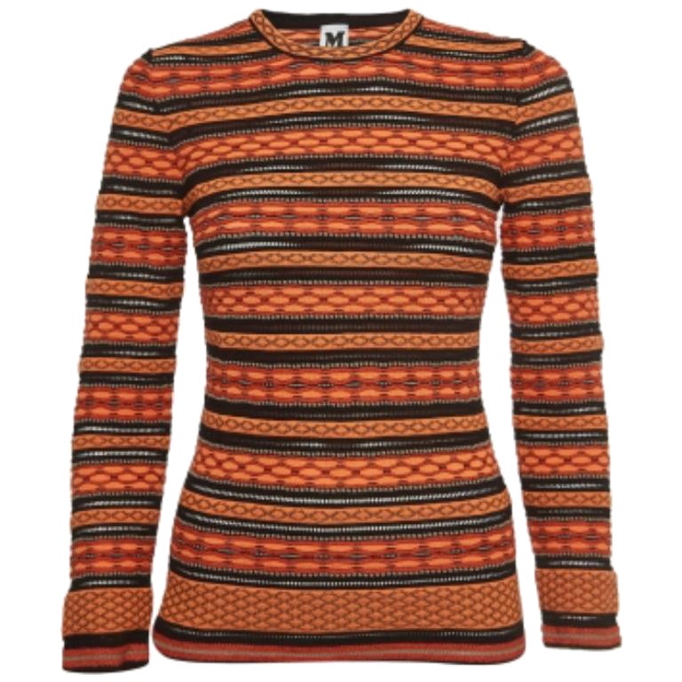 M Missoni - Top in maglia a fantasia arancione S.I.M.