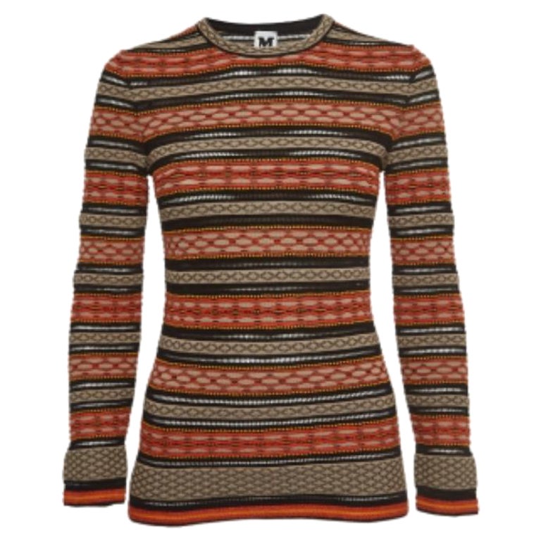 M Missoni Top in maglia a fantasia multicolore S.I.M. in vendita