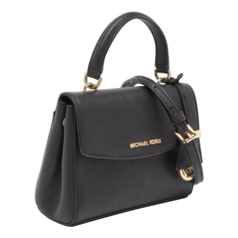 Michael Kors - Sac à main Ava en cuir Saffiano noir de très petite taille