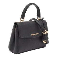 Michael Kors - Sac à main Ava en cuir Saffiano noir de très petite taille