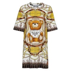Moschino Multi Military Teddy Scarf Print Dress L.