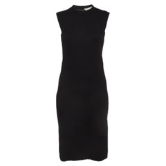 Max Mara Black Wool Knit Sleeveless Short Dress S
