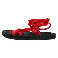 Isabel Marant Sandali piatti in corda rossa Lou Taglia 39