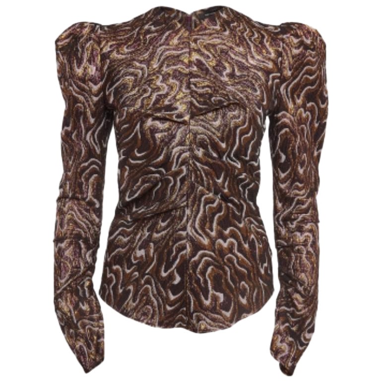Isabel Marant - Top increspato in lurex metallizzato S in vendita