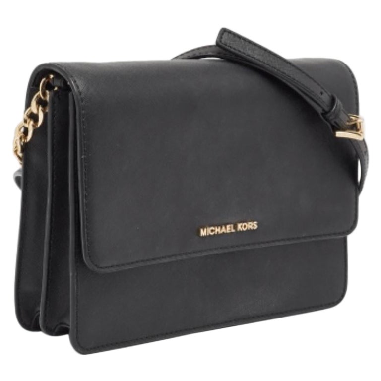 Michael Kors Grand sac à bandoulière Daniela en cuir Saffiano noir