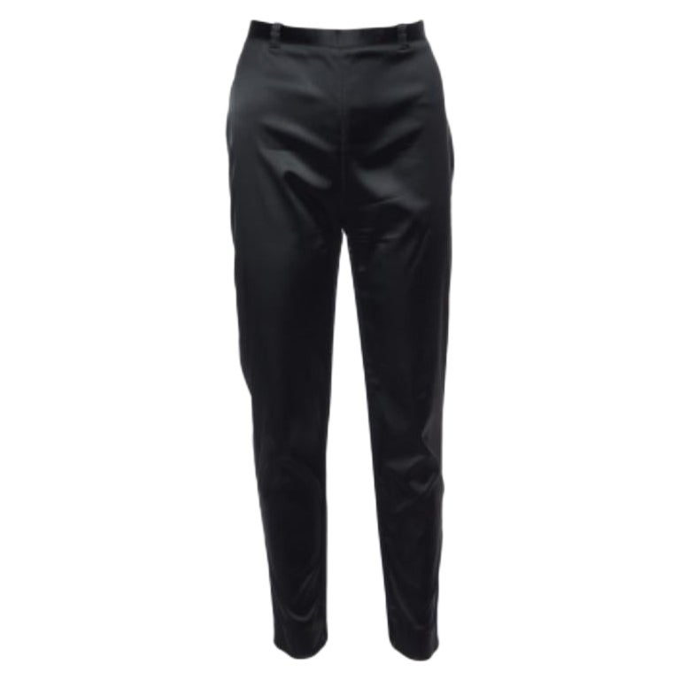 Balenciaga - Pantaloni slim in raso di lana nera - M. I.