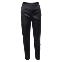 Balenciaga - Pantaloni slim in raso di lana nera - M. I.