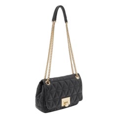 Michael Kors Borsa a tracolla grande in pelle trapuntata nera Sloan