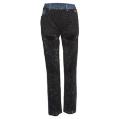 Dolce & Gabbana Jeans in pizzo e denim nero/blu M Vita 31"