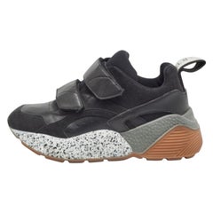 Stella McCartney Black Faux Leather Eclypse Sneakers Size 36