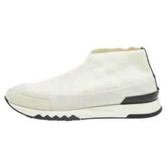 Hermes White Knit Fabric Tokyo Sneakers Size 38.5
