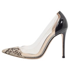 Gianvito Rossi Multicolor Python Leather and PVC Plexi Pumps Size 38