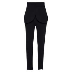 Balenciaga Pantaloni a vita alta in crêpe nero con dettaglio aletta M. I.