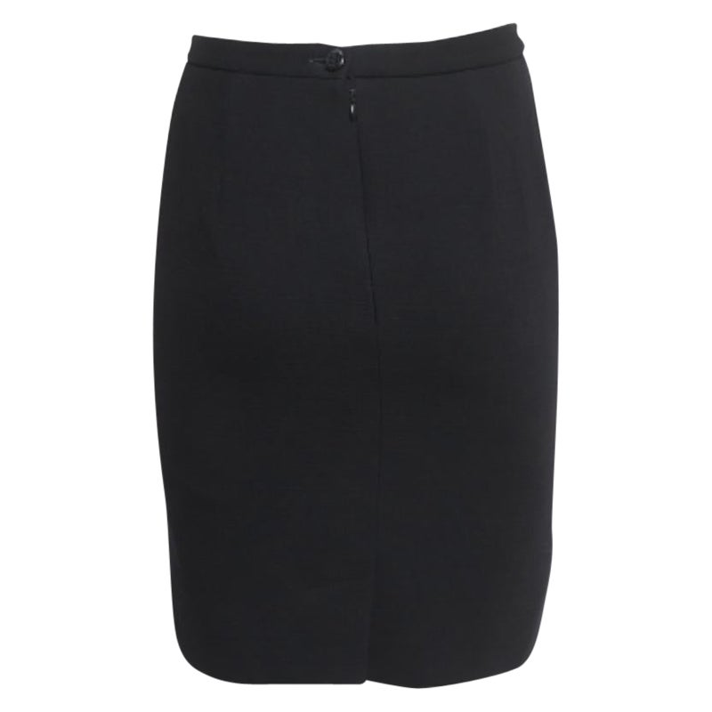 Dolce & Gabbana Vintage Schwarzer Bleistiftrock aus Wollmischung M