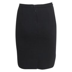 Dolce & Gabbana Vintage Schwarzer Bleistiftrock aus Wollmischung M
