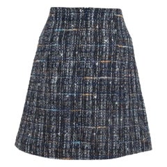 Sandro Navy Blue Tweed Mini Skirt M