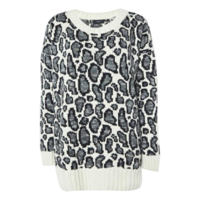 Joseph Tier gemustert Jacquard Wolle Rundhalsausschnitt Pullover S