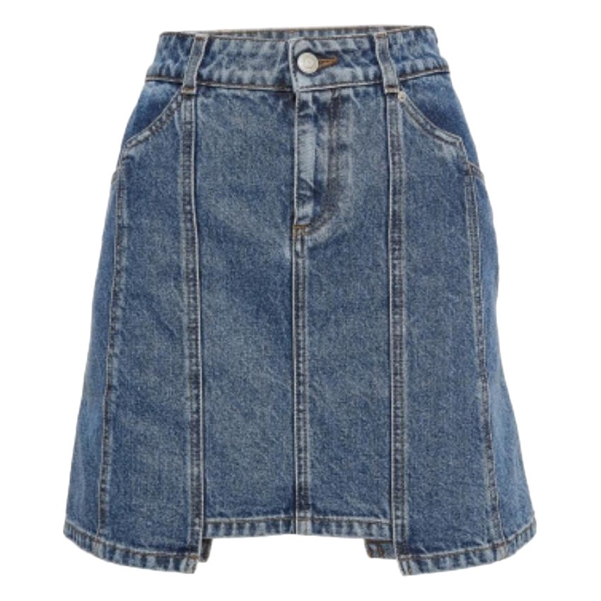 Alexander McQueen Minifalda vaquera bordada azul S