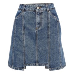 Alexander McQueen Minifalda vaquera bordada azul S