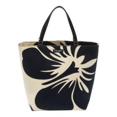 Kate Spade Tote in tela stampata con ibisco nero/bianco
