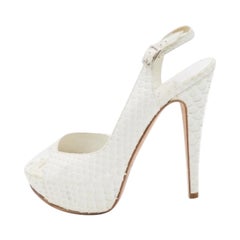Gina Sandali D'orsay in pitone bianco taglia 37