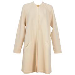 CELINE 1970's Cream Jersey Knit Jacket/Coat 5