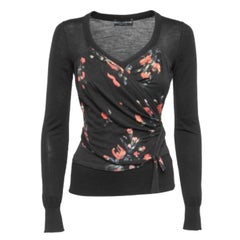 Dolce & Gabbana - Top a maniche lunghe in maglia con stampa floreale - S
