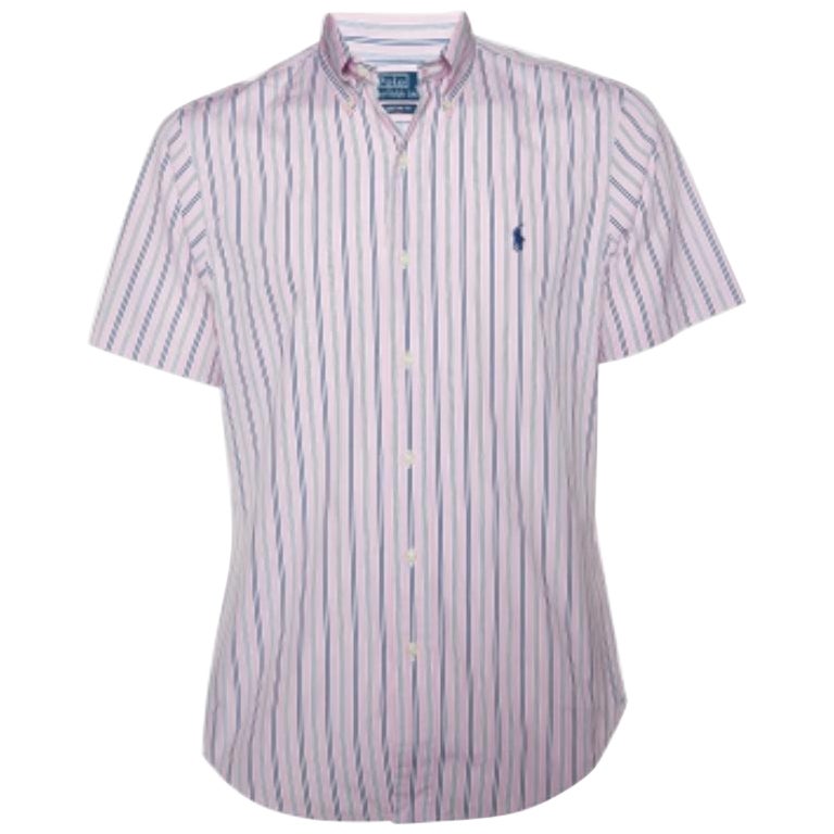 Polo by Ralph Lauren Camisa de media manga de algodón a rayas rosa M