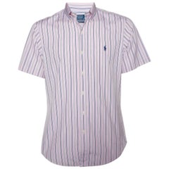 Polo by Ralph Lauren Camisa de media manga de algodón a rayas rosa M