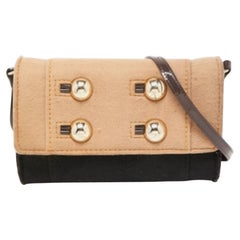 Kate Spade Borsa a tracolla Beantown Lene in lana e pelle verniciata nero/beige