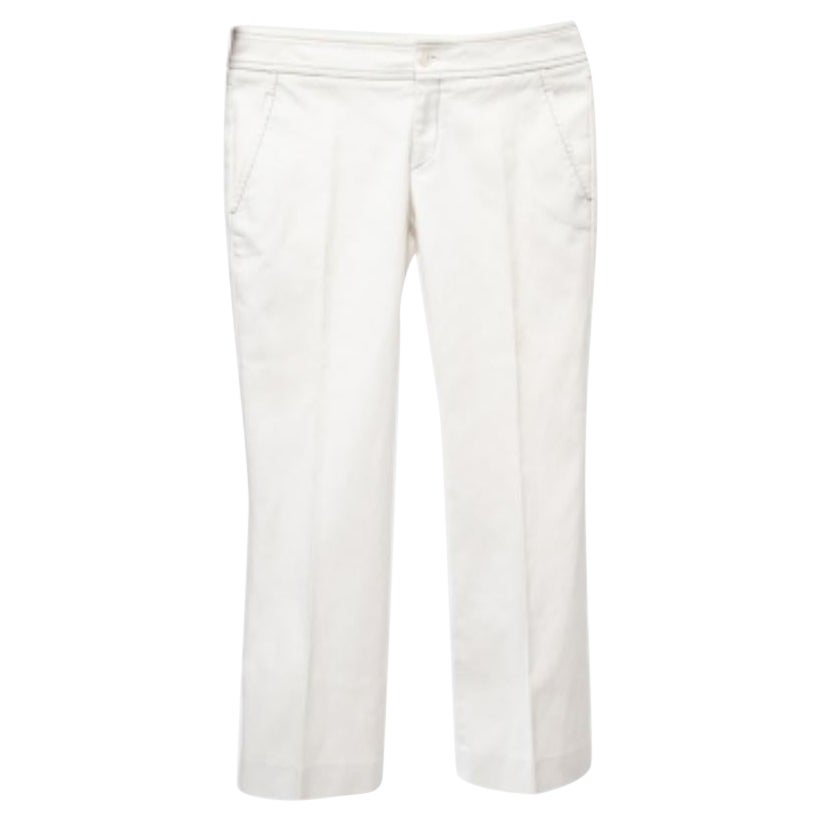 Gucci Pantalones de algodón blanco roto S