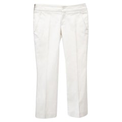 Gucci Pantalones de algodón blanco roto S