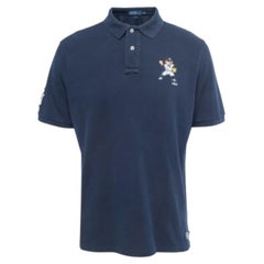 Polo Ralph Lauren Maglietta in cotone ricamata con logo blu navy I.L.A.