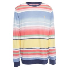 Polo Ralph Lauren Camiseta de manga larga de punto de algodón a rayas multicolor L