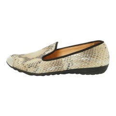 Giuseppe Zanotti Zweifarbige Python geprägte Leder Rauchslipper Größe 35.5
