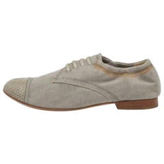 Chanel, tela grigia e pelle di serpente CAP Toe Slip On Derby Taglia 36