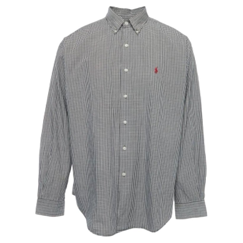 Polo Ralph Lauren Brown Mini Plaid Cotton Button Down Full Sleeve Shirt XL