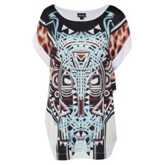 Just Cavalli - Top a tunica in maglia e stampa multicolore
