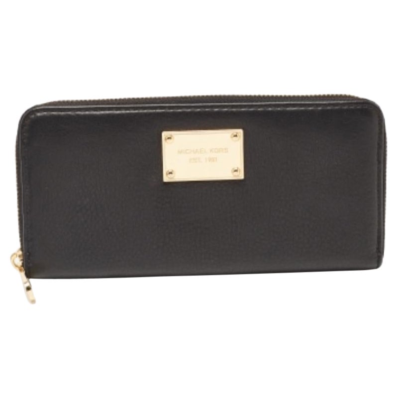 Cartera Jet Set de piel negra con cremallera Michael Kors