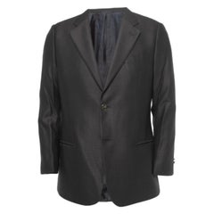 Armani Collezioni Blazer croisé en laine texturée noire XL