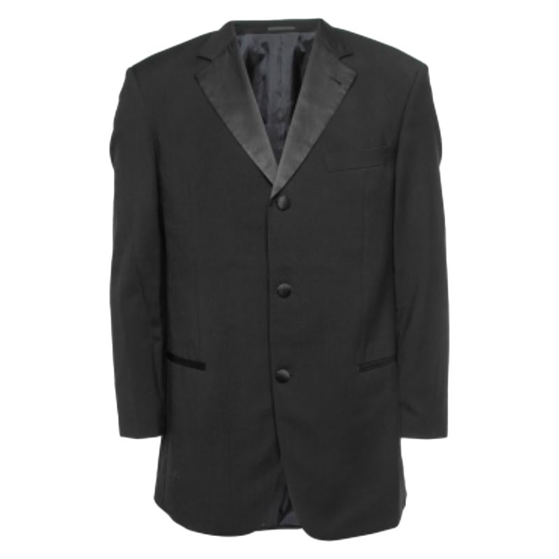 Hugo Boss Vintage Blazer monopetto in lana nera L. in vendita